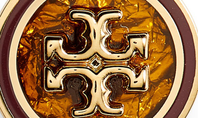 Shop Tory Burch Kira Enamel Circle Stud Earrings In Tory Gold / Burgundy Multi