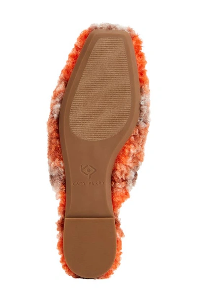 Shop Katy Perry The Evie Faux Shearling Mule In Orange Multi