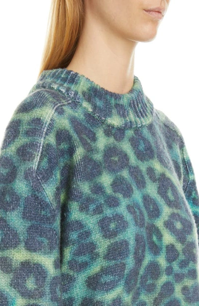 Meryll Rogge Oversize Leapord Print Merino Wool Blend Sweater In