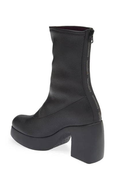 Wonders Platform Stretch Bootie In Black