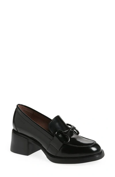 Shop Wonders Block Heel Bit Loafer In Black