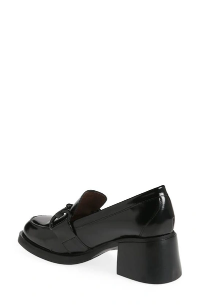 Shop Wonders Block Heel Bit Loafer In Black