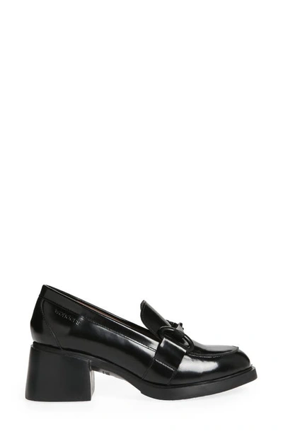 Shop Wonders Block Heel Bit Loafer In Black