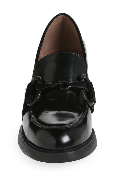 Shop Wonders Block Heel Bit Loafer In Black