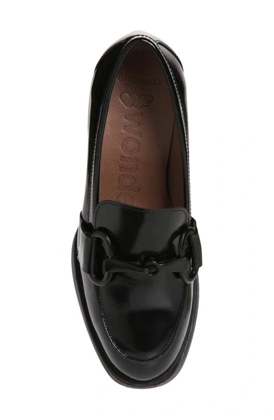 Shop Wonders Block Heel Bit Loafer In Black