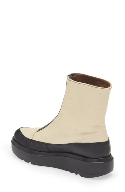 Wonders Front Zip Bootie In Black Cream