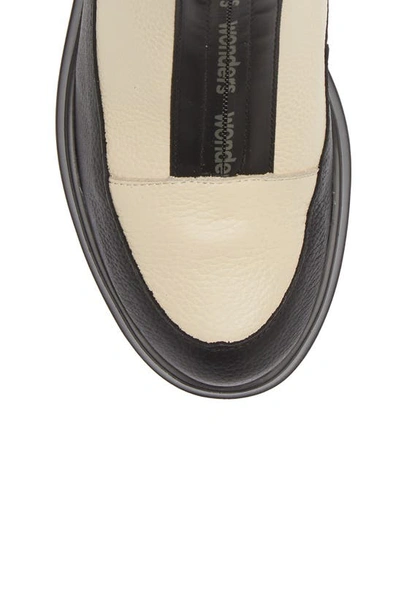 Wonders Front Zip Bootie In Black Cream