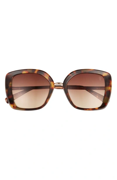 Shop Frye 52mm Gradient Square Sunglasses In Tortoise