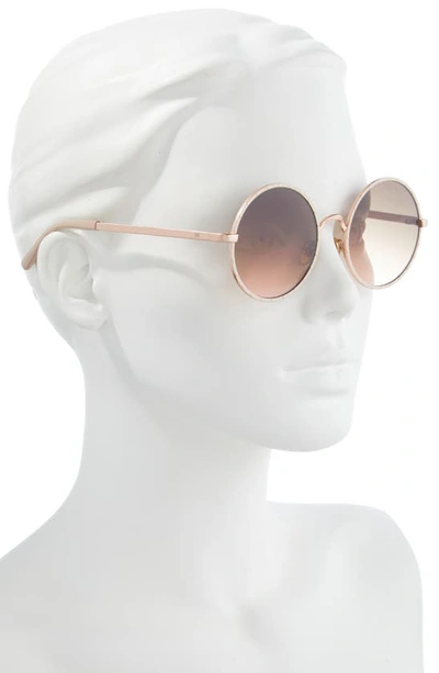 Shop Frye 53mm Gradient Round Sunglasses In Rose Gold