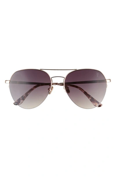Shop Frye 56mm Gradient Semi Rimless Aviator Sunglasses In Gold