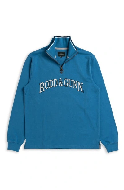 Rodd & Gunn Burnbridge Cotton Half-zip Pullover In Ocean