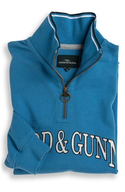 Rodd & Gunn Burnbridge Cotton Half-zip Pullover In Ocean