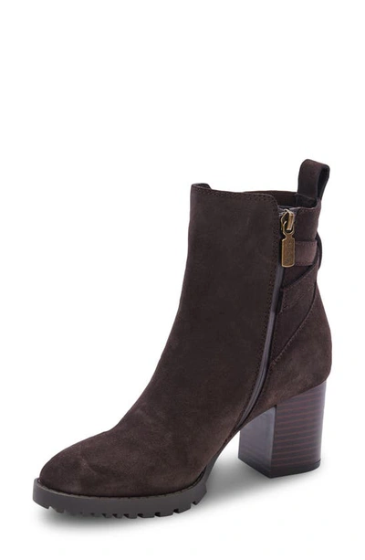 Shop Blondo Treasure Waterproof Leather Bootie In Brown Suede