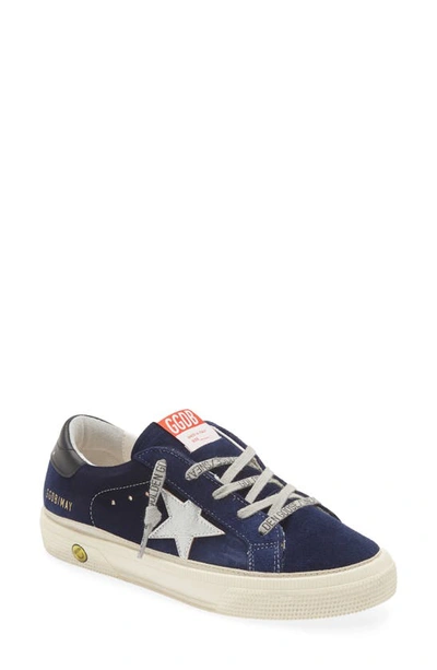 Shop Golden Goose Kids' May Low Top Sneaker In Dark Blue/ Silver/ Black