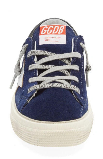 Shop Golden Goose Kids' May Low Top Sneaker In Dark Blue/ Silver/ Black