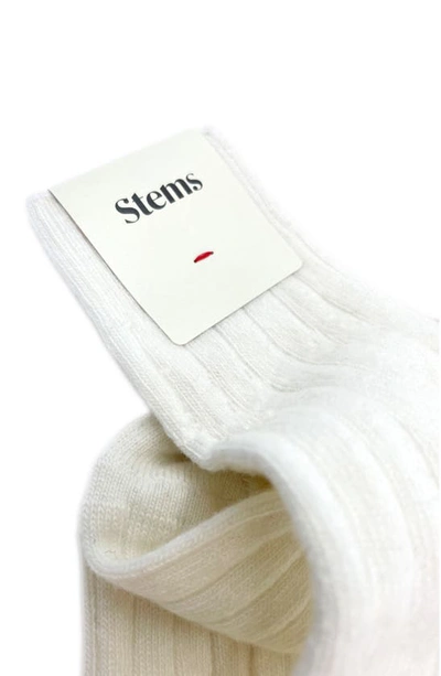 Shop Stems Luxe Merino Wool & Cashmere Blend Crew Socks In Ivory