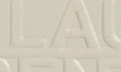 Shop Saint Laurent Logo Embossed Leather Card Case In Crema Soft