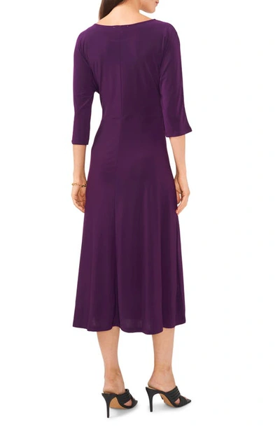 Chaus Tie Front Midi Dress In Luxe Plum