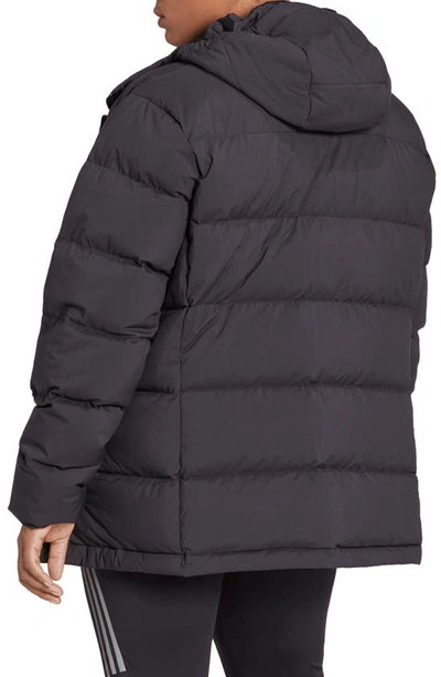Shop Adidas Originals Helionic Hooded 600 Fill Power Down Jacket In Black