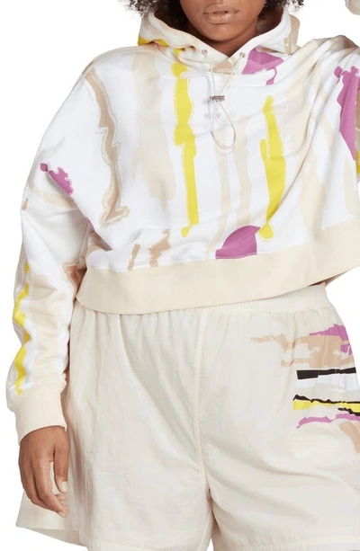 Adidas Originals X Thebe Magugu Cotton Hoodie In Multicolor/ White/ Ecru Tint