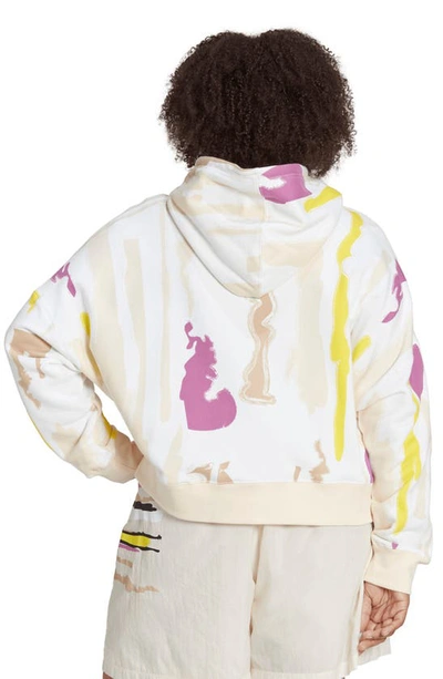 Adidas Originals X Thebe Magugu Cotton Hoodie In Multicolor/ White/ Ecru Tint