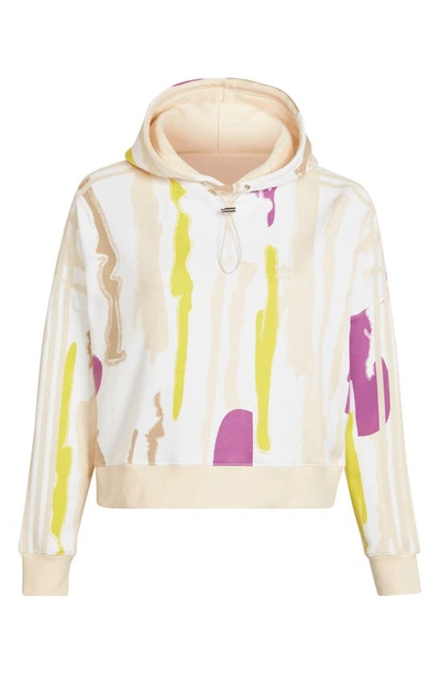 Adidas Originals X Thebe Magugu Cotton Hoodie In Multicolor/ White/ Ecru Tint