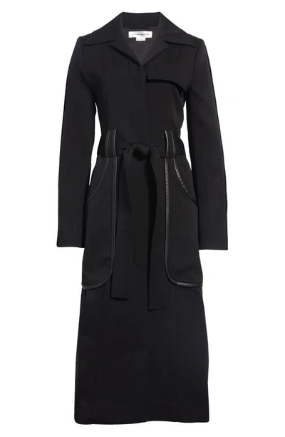 Shop Victoria Beckham Wool Trench Coat In Black