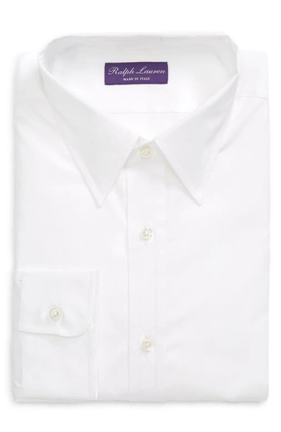 Shop Ralph Lauren Purple Label Cotton Poplin Button-up Shirt In White
