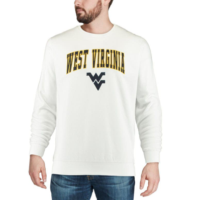 Shop Colosseum White West Virginia Mountaineers Arch & Logo Crew Neck Sweatshirt