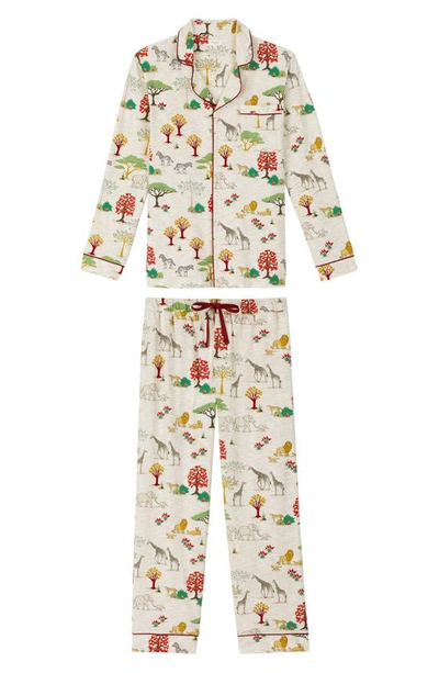Shop Bedhead Pajamas Print Organic Cotton Pajamas In Safari