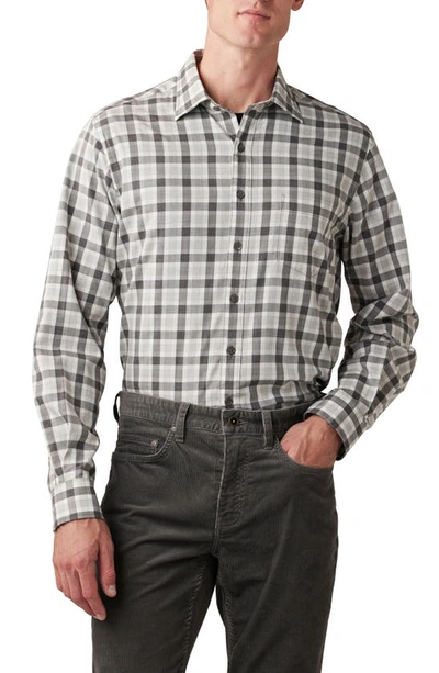 Shop Rodd & Gunn Boltons Trim Fit Check Cotton Flannel Button-up Shirt In Ash