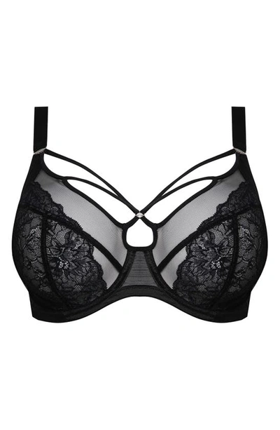 Shop Elomi Brianna Underwire Strappy Plunge Bra In Black