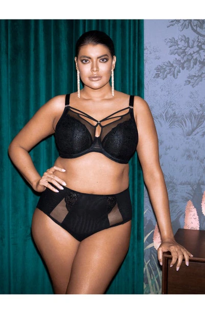 Elomi Full Figure Brianna Underwire Plunge Bra El8080 In Black