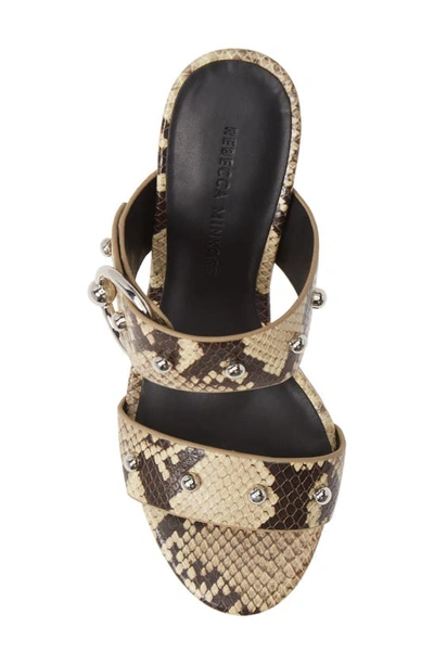 Shop Rebecca Minkoff Amalthea Slide Sandal In Butter Snake Embossed Leather