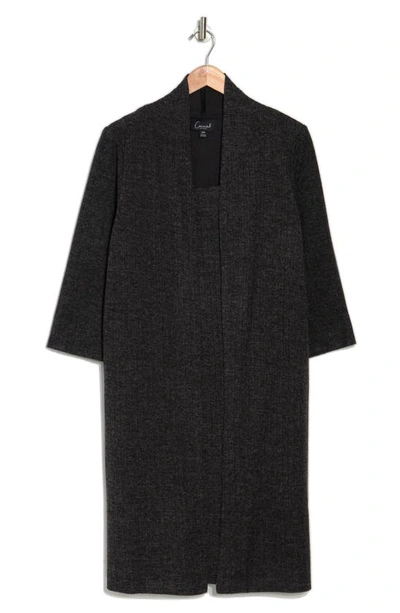 Connected Apparel Rib Knit Jacket Midi Dress In Black