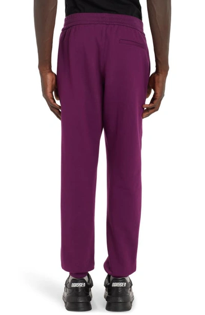 Shop Versace Varsity Patch Cotton Logo Joggers In Purple/ Turquoise