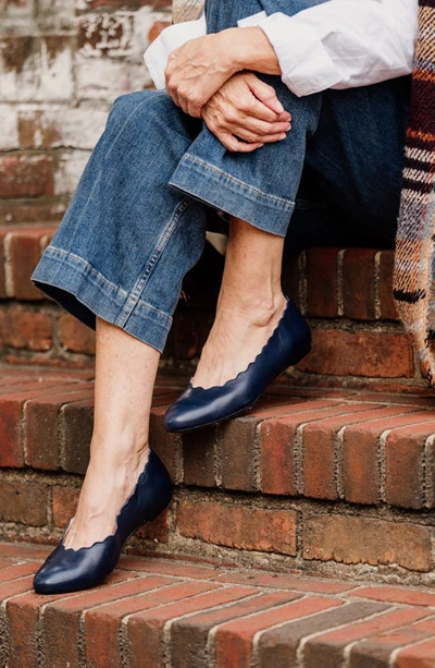 Patricia Green Palm Beach Scalloped Ballet Flat In Navy