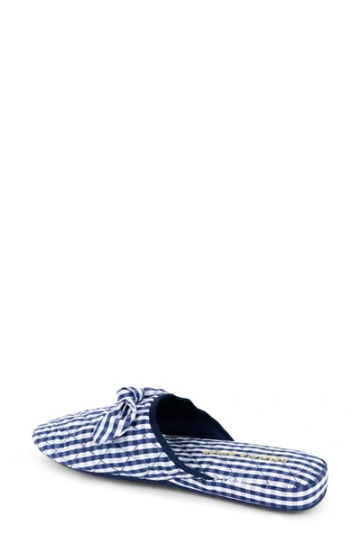 Patricia Green Zoe Gingham Quilted Slipper In Navy