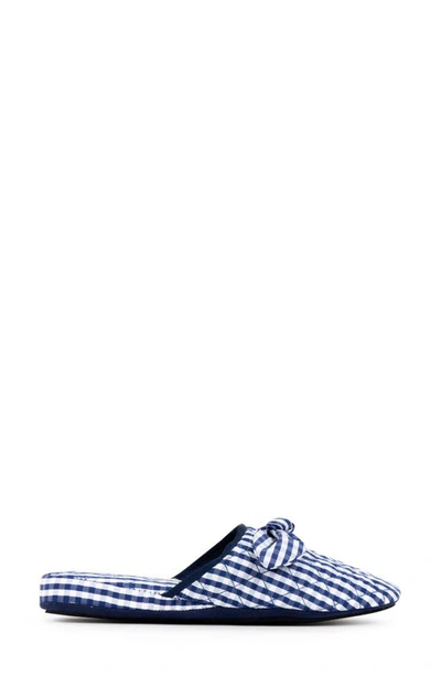 Shop Patricia Green Zoe Gingham Quilted Slipper In Navy