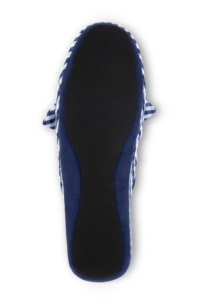 Patricia Green Zoe Gingham Quilted Slipper In Navy