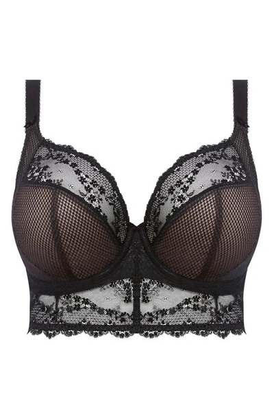Elomi Full Figure Charley Lace Underwire Longline Bra El4381, Online Only In Black