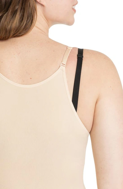 Shapermint Open Bust Shaper Bodysuit In Beige