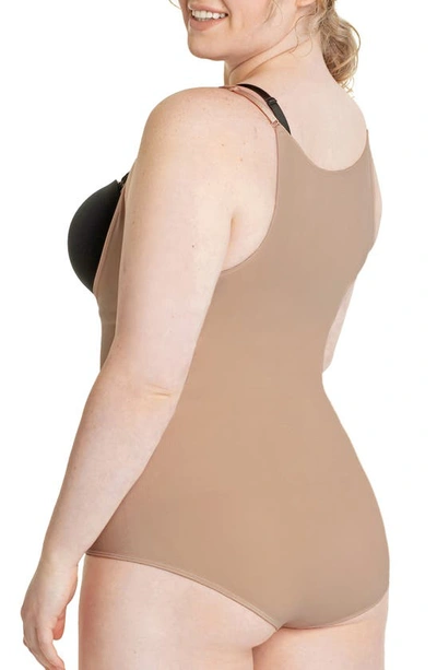 Shapermint Open Bust Shaper Bodysuit In Latte