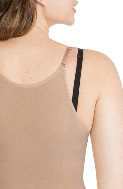 Shapermint Open Bust Shaper Bodysuit In Latte