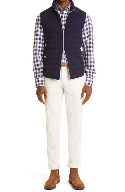 Brunello Cucinelli Fine Wale Cotton Corduroy Pants In Off White
