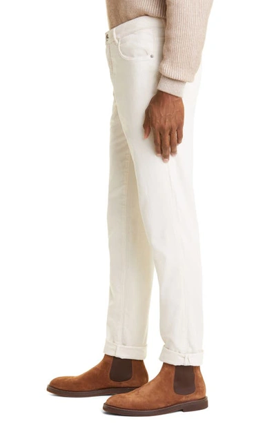 Brunello Cucinelli Fine Wale Cotton Corduroy Pants In Off White