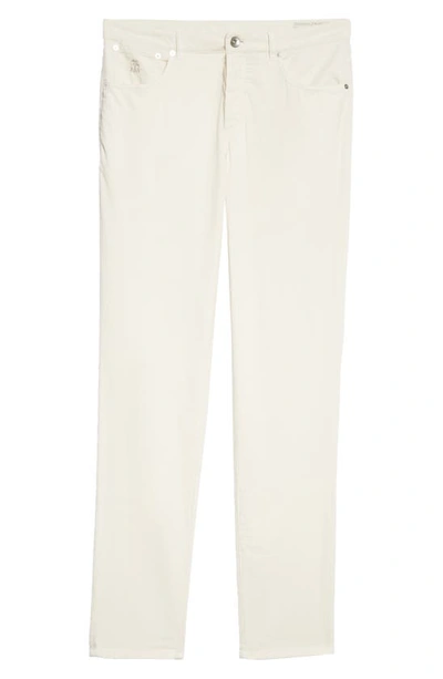 Shop Brunello Cucinelli Fine Wale Cotton Corduroy Pants In Off White