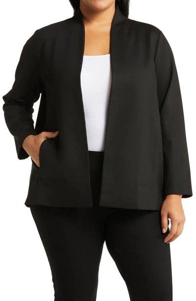 Shop Eileen Fisher Open Front Ponte Jacket In Black