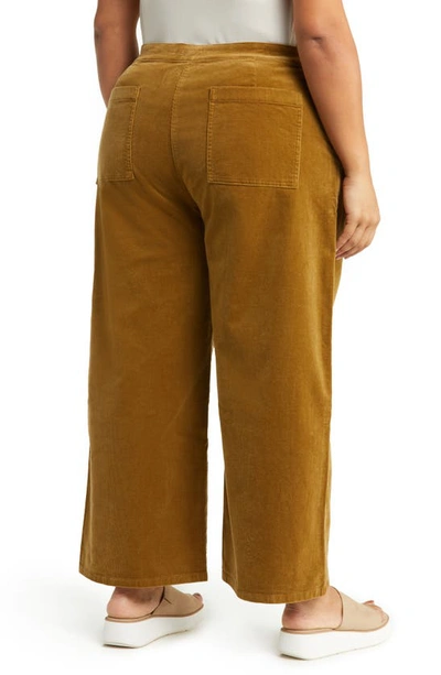 Eileen Fisher Wide Leg Crop Corduroy Pants In Butternut