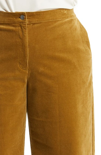 Eileen Fisher Wide Leg Crop Corduroy Pants In Butternut